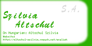 szilvia altschul business card